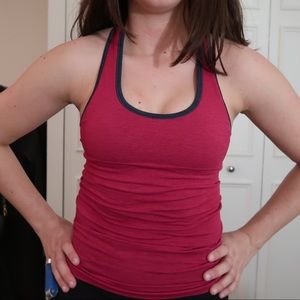 Lululemon tank red with dark grey accents